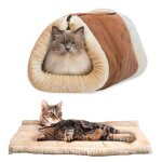 Tapis pour animal domestique doux et chaud nid en peluche, tapis de chat en forme de pantoufles, coussin ...