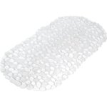 Tapis de baignoire - confort - transparent - 69x36 cm - pvc - motif galets