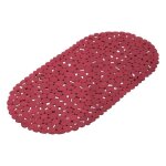 Tapis de bain - confort - framboise - 69x36 cm - pvc - antidrapant