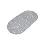 Tapis de bain - confort - gris clair - pvc - motif galets - 69x36 cm