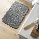 Tapis de bain � m�moire de forme gris anthracite 50 x 80 cm