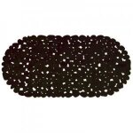 Tapis de bain - msv - pvc galets - 68x35cm - noir