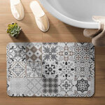 Tapis de bain salou ultra - absorbant effet mosa�que carrelage
