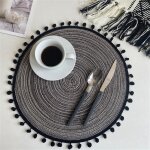 Tapis de bol rond, tampon isolant thermique, boule de laine, produits mnagers, dessous de verre, fil ...