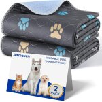 Tapis chien absorbant, lot de 2 alaise pour chien lavables, 70x100cm tapis de propret chiot s, alese ...