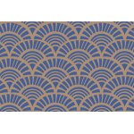 Tapis coco paon bleu beige l. 60 x l. 40cm