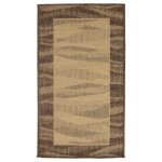 Cottage - tapis r�versible motifs vintages aspect sisal 110 x 60 cm marron / beige