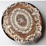 Tapis de dentelle vintage 4 pices, pendentif au crochet franais, tapis de table brod a la main, sous ...