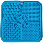 Tapis de leche chien, bleu tapis l�chage chien avec ventouse, tapis lent distributeur chien, animaux ...