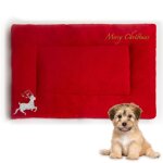 Tapis de lit pour animaux de compagnie, thme de nol, chat, chien, doux, chaud et pais, niche, cage, ...