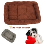 Tapis de lit d'hiver pour animaux de compagnie epais confortable polaire douce niche pour chiens et chats ...