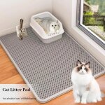 Tapis de litire pour chats, double couche eva, grand trou, anti - drapant, bol de sable, filtre, tapis ...