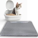 Tapis de litire pour chat - double couche - impermable - en eva souple - avec design en nid d'abeille ...