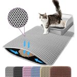 Tapis de litière pour chat de grande taille, conception avancée a double couche en nid d'abeille, imperméable ... Tapis de litière pour chat de grande taille, conception avancée a double couche en nid d'abeille, imperméable ...