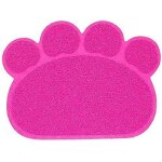 Tapis de liti�re pour chat, tapis de nettoyage pour gamelle, 30 x 40 cm (rose)