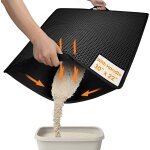 Tapis de liti�re pour chat avec poign�es, grande taille 76x55 cm double couche - absorbe pipi & anti ...