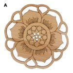 Tapis rond irrgulier en bois naturel, 4 styles, dessous de verres en bambou en forme de lotus, pour ...