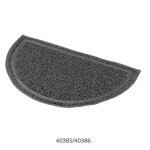 Tapis semi - circulaire gris en plastique pour bac a liti�re