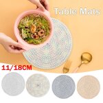 Tapis de table isolant tress, sous - verres en corde de coton, napperons ronds faits a la main, tapis ...