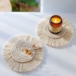 Tapis de table de style bohmien, sous - verre tiss en corde de coton, coussin isolant thermique epais, ...