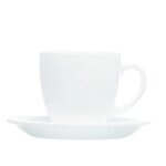 Tasse 22 cl + sous - tasse blanches - vendu par 6 - carine - luminarc blanc Tasse 22 cl + sous - tasse blanches - vendu par 6 - carine - luminarc blanc