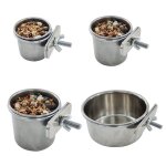 Tasse d'alimentation en acier inoxydable pour perroquet, s / m / l / xl, pour animaux de compagnie, pour ...