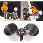 Tasses d'alimentation en graines pour oiseaux, bols d'alimentation en eau avec clip pour perroquet, perruche, ...