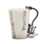 Tasse anse en guitare noire mug porcelaine Tasse anse en guitare noire mug porcelaine