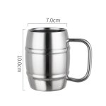 Tasse a bière en acier inoxydable a double paroi avec poignée, gobelet de voyage standard, tasse a eau ... Tasse a bière en acier inoxydable a double paroi avec poignée, gobelet de voyage standard, tasse a eau ...
