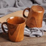Tasse en bois de grain de bois naturel, classique, fait a la main, pour café, lait, jus de thé créatif, ... Tasse en bois de grain de bois naturel, classique, fait a la main, pour café, lait, jus de thé créatif, ...