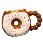 Tasse en c�ramique en forme de donuts 430ml, joli donuts pour l'eau, le caf�, la pendaison de cr�maill�re ...