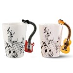 Tasse en c�ramique avec poign�e de guitare, spectre libre, pour caf�, lait, th�, instrument de musique, ...
