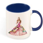 Tasse cadeau jupe cheveux longs blonds modele star portrait 330 ml, grande tasse a cafe tasse a the en ...