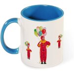 Tasse cadeau maquillage de clown ballons colores perruque de costume rouge 330 ml, grande tasse a cafe ...