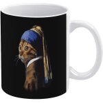 Tasse a caf en cramique blanche avec boucles d'oreilles en perles, grande capacit, facile a nettoyer, ...