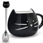 Tasse a caf crative en cramique pour couple de chats, simple et mignon, porcelaine noire et blanche, ...