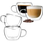 Tasse a caf�, tasse double paroi verre, 150ml tasses a caf� en verre, pour latte, cappuccino, sachets ...