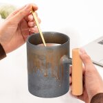 Tasse a caf en grs dor, tasse en cramique vintage de style japonais, tasse a caf rouille glaage ...