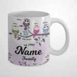 Notre tasse a caf hibou arbre gnalogique, tasse en cramique pour le bureau et la maison, th au lait, ...