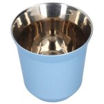 Tasse a caf inox double paroi isole a boire bleu clair
