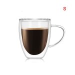 Tasse a caf isole a double paroi en verre, 80 ml, pour boire du lait, du th, du jus de fruit, du caf ...
