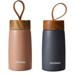 Tasse a caf� isotherme portable en acier, grain de bois, isol�e, bouteille d'eau sous vide, thermique, ...