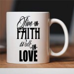 Tasse a caf� live in faith walk in love, tasse en c�ramique pour le bureau et la maison, th� au lait, ...