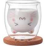 Tasse a caf mignonne chat tasse a th lait double paroi en verre transparent isol tasse a expresso ...