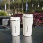 Tasse a café portable en acier inoxydable, 380 / 510ml, a double paroi, pour voyage en voiture, thermos, ... Tasse a café portable en acier inoxydable, 380 / 510ml, a double paroi, pour voyage en voiture, thermos, ...