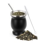Tasse a caf ou th de 230ml, tasse a double paroi en acier inoxydable 304, gourde avec bombilles et ...