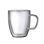 Tasse a caf� en verre a double paroi, 350ml, verre isol�, transparent, fait a la main, r�sistant a la ...