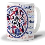 Tasse a cafe du 4 juillet 330ml, tasse a the de bureau avec graffiti rouge et bleu, drapeau americain ...