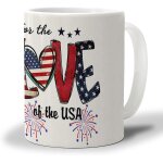 Tasse a cafe du 4 juillet 330ml, tasse a the pour le jour de l'independance, drapeau americain, amour, ...