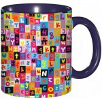 Tasse a cafe abstraite coloree avec lettres de l'alphabet motif educatif ecole puzzle imprime tasse coloree ...